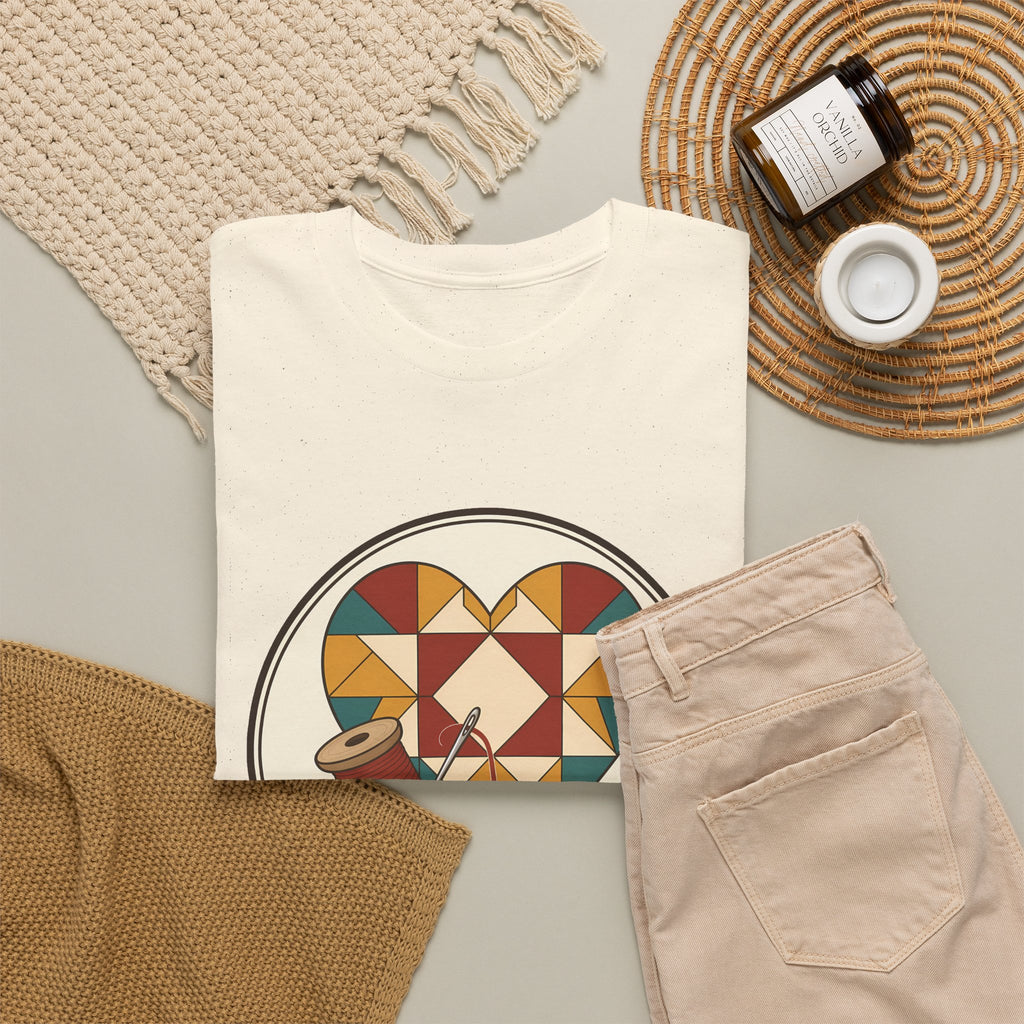 Piecing Myself Together Quilting Plus Size Tee up to 5XL, Quilt Heart Badge Shirt, Retro Quilter Gift, Patchwork Lover