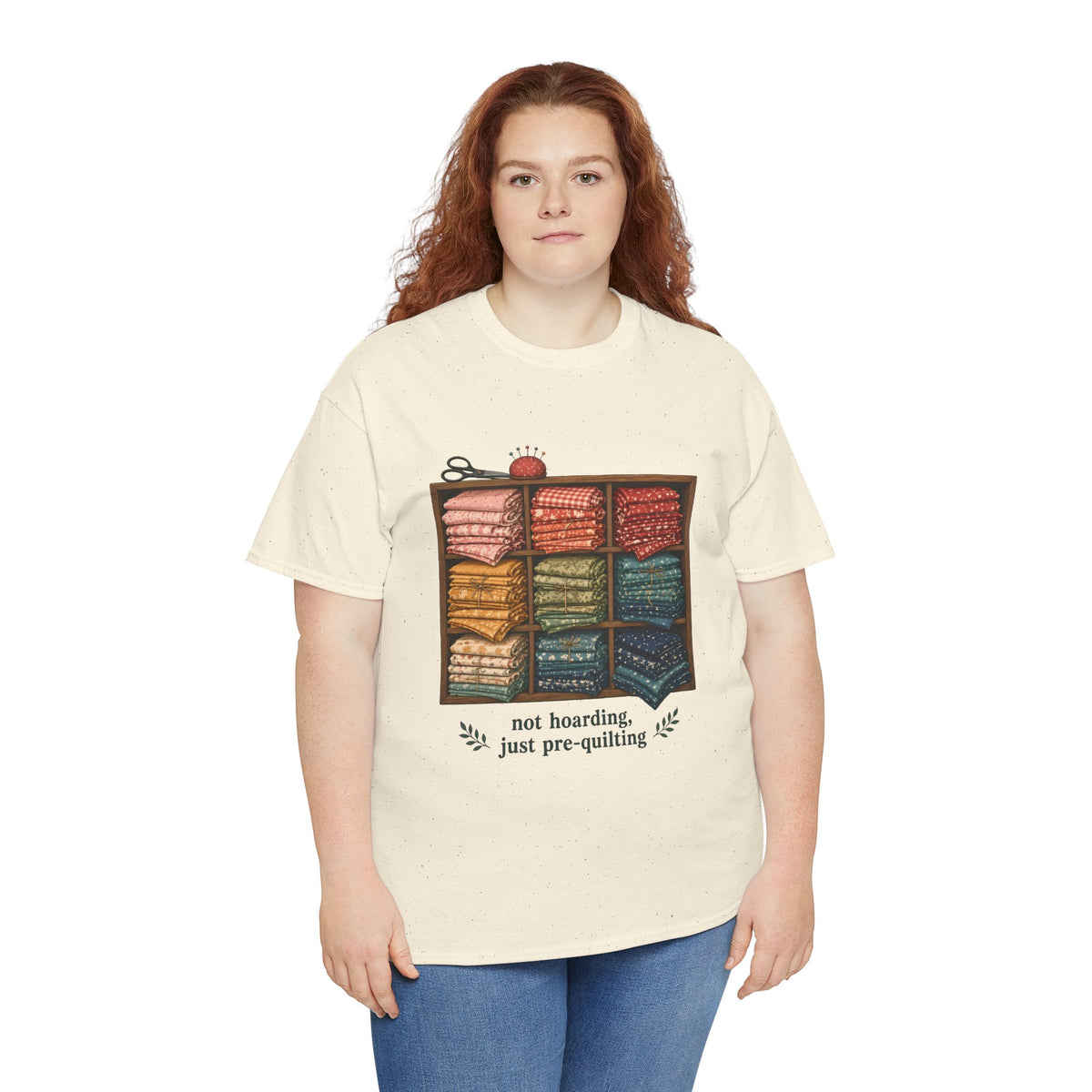 Not Hoarding Just Pre-Quilting Plus Size Tee up to 5XL, Funny Fabric Stash Quilter Gift, Quilting Sewing Room Shirt
