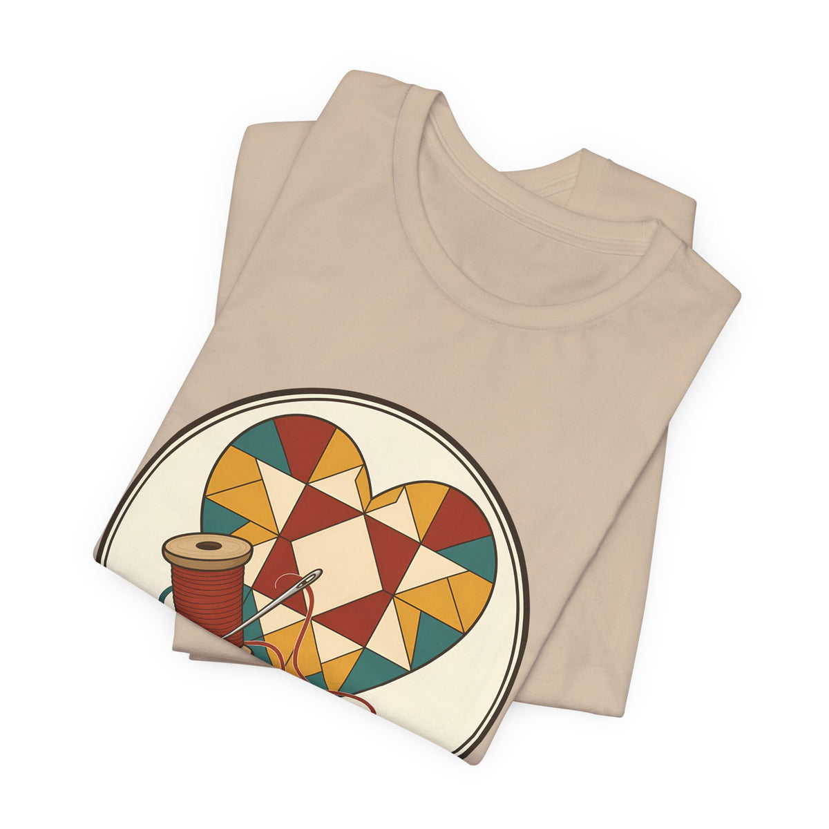 Piecing Myself Together Quilting Shirt, Quilt Heart Badge Tee, Retro Quilter Gift, Patchwork Tote Bag