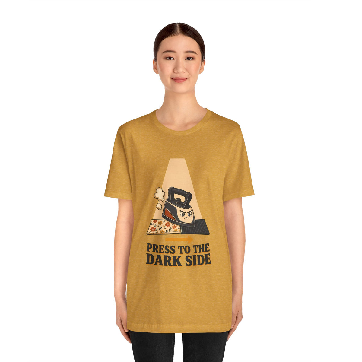 Press to the Dark Side Quilting Shirt, Funny Iron Seam Pressing Tee, Quilter Humor Gift, Sewing Tote Bag