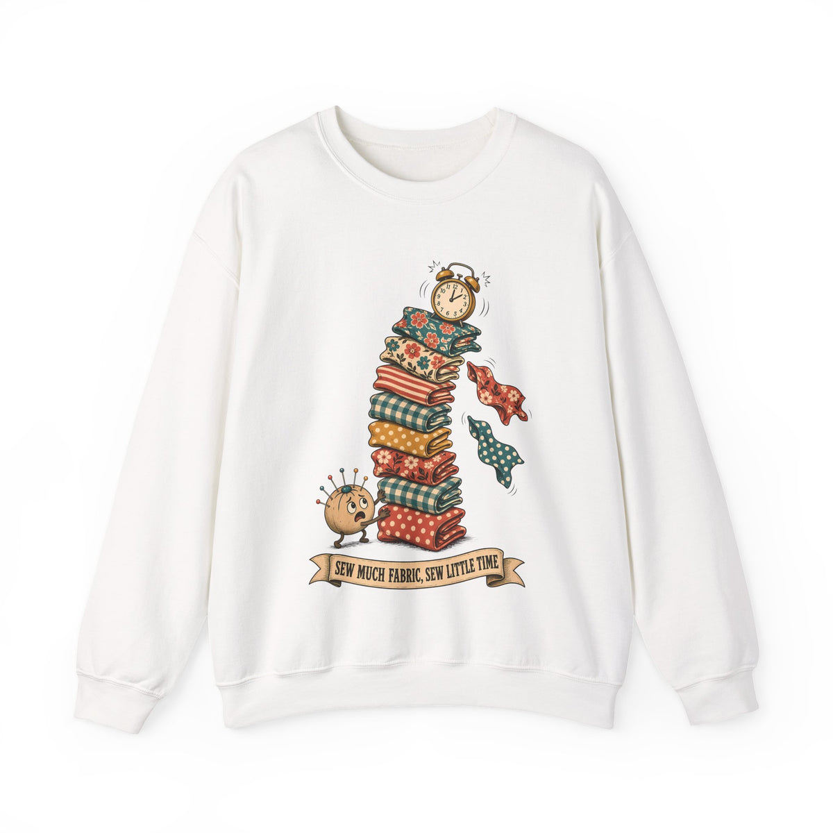 Sew Much Fabric Sew Little Time Sweatshirt, Funny Fabric Stash Quilter Crewneck, Gift for Sewist