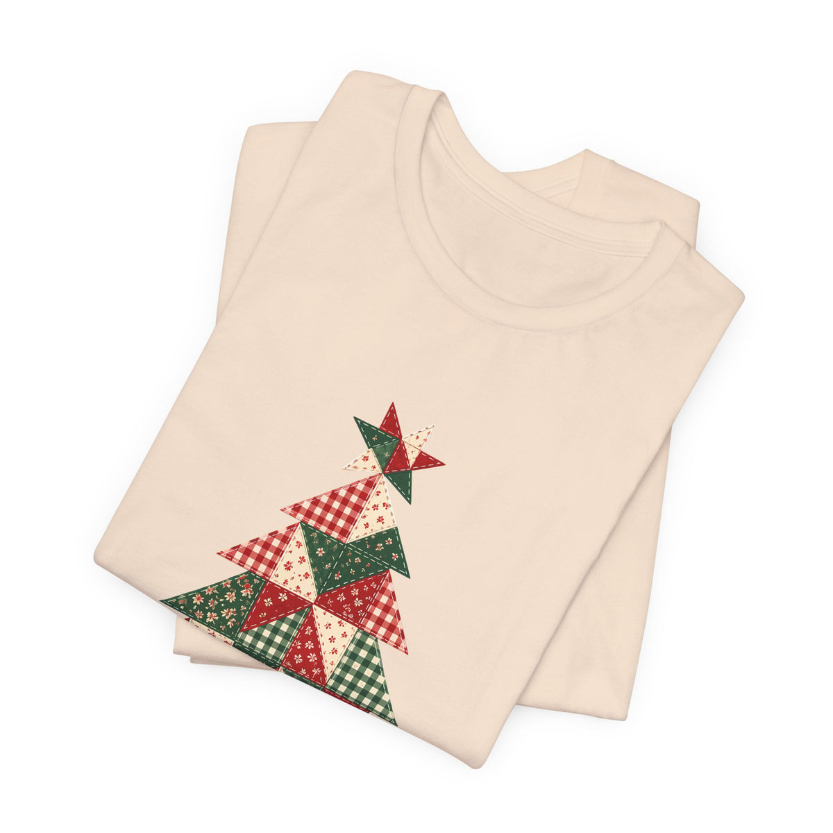 Quilt Block Christmas Tree Shirt, Patchwork Quilter Holiday Tee or Tote, Gift for Quilters, Sewing Christmas Sweatshirt