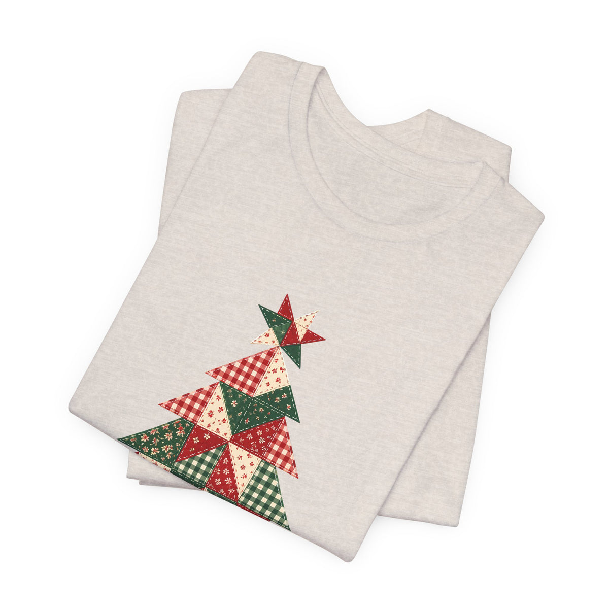 Quilt Block Christmas Tree Shirt, Patchwork Quilter Holiday Tee or Tote, Gift for Quilters, Sewing Christmas Sweatshirt