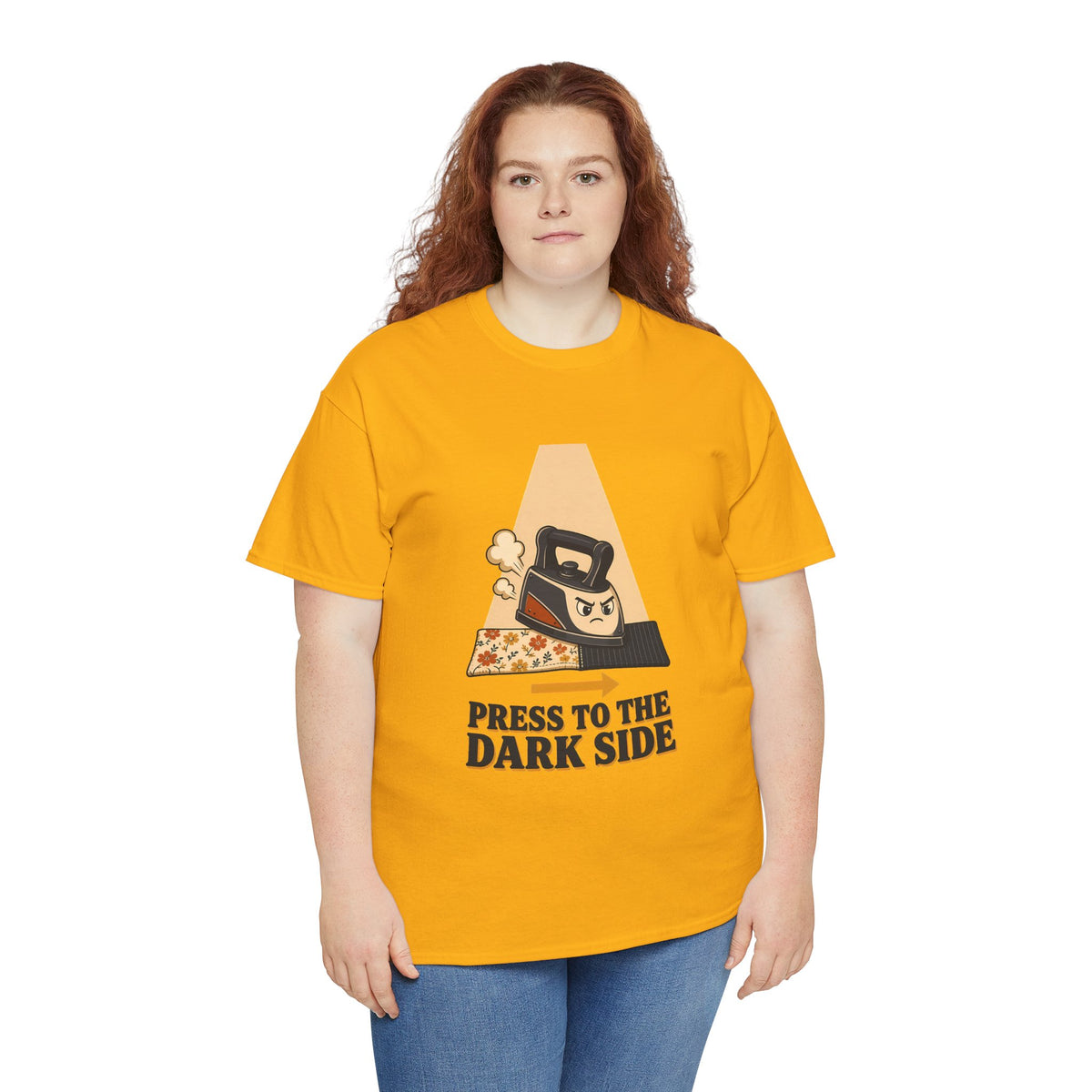 Press to the Dark Side Quilting Plus Size Tee up to 5XL, Funny Iron Seam Pressing Shirt, Quilter Humor Gift