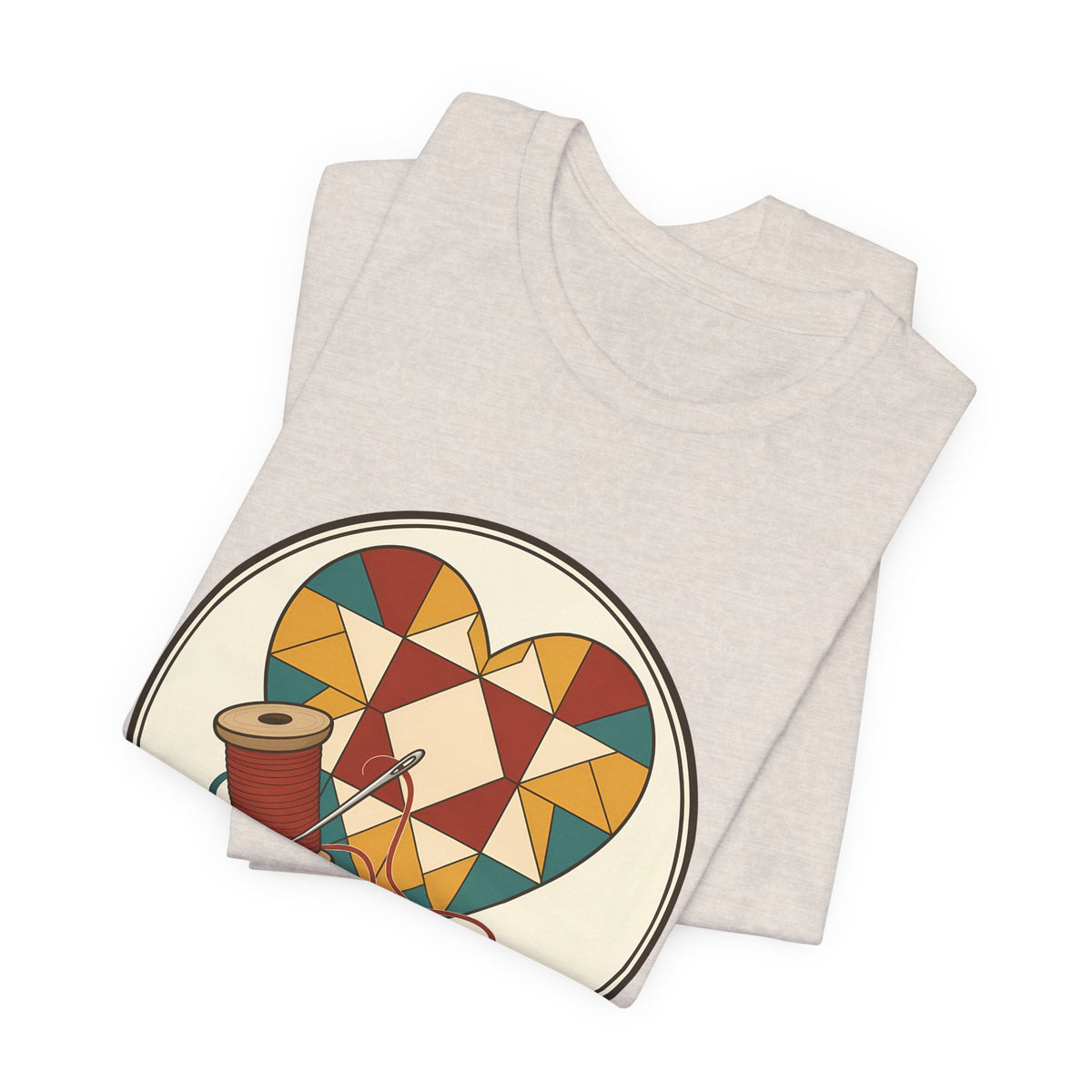 Piecing Myself Together Quilting Shirt, Quilt Heart Badge Tee, Retro Quilter Gift, Patchwork Tote Bag