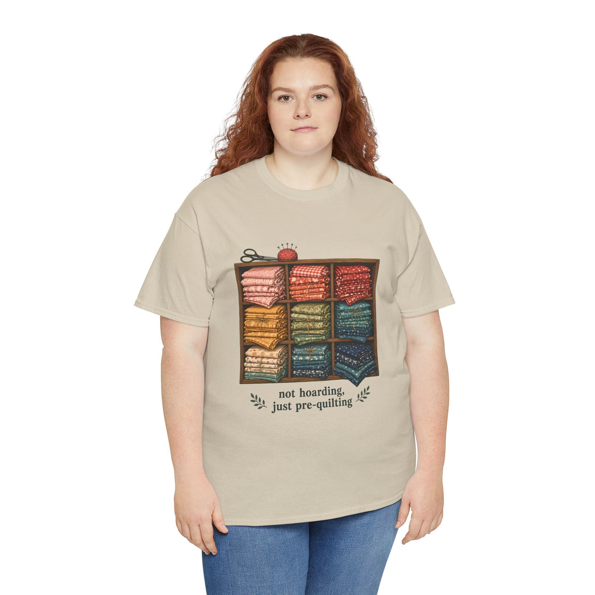 Not Hoarding Just Pre-Quilting Plus Size Tee up to 5XL, Funny Fabric Stash Quilter Gift, Quilting Sewing Room Shirt