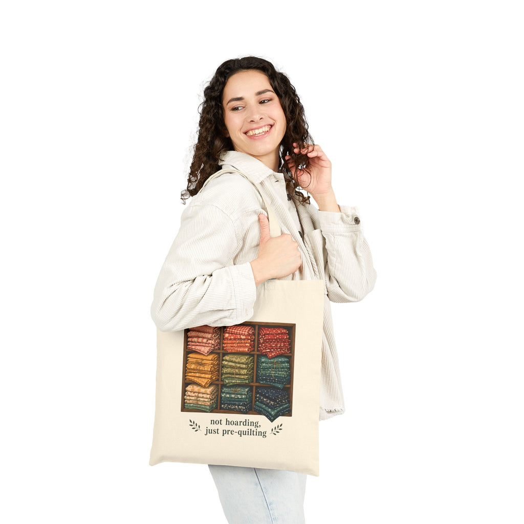 Not Hoarding Just Pre-Quilting Tote Bag, Funny Fabric Stash Quilter Gift, Quilting Craft Tote Bag, Sewing Room Canvas Tote