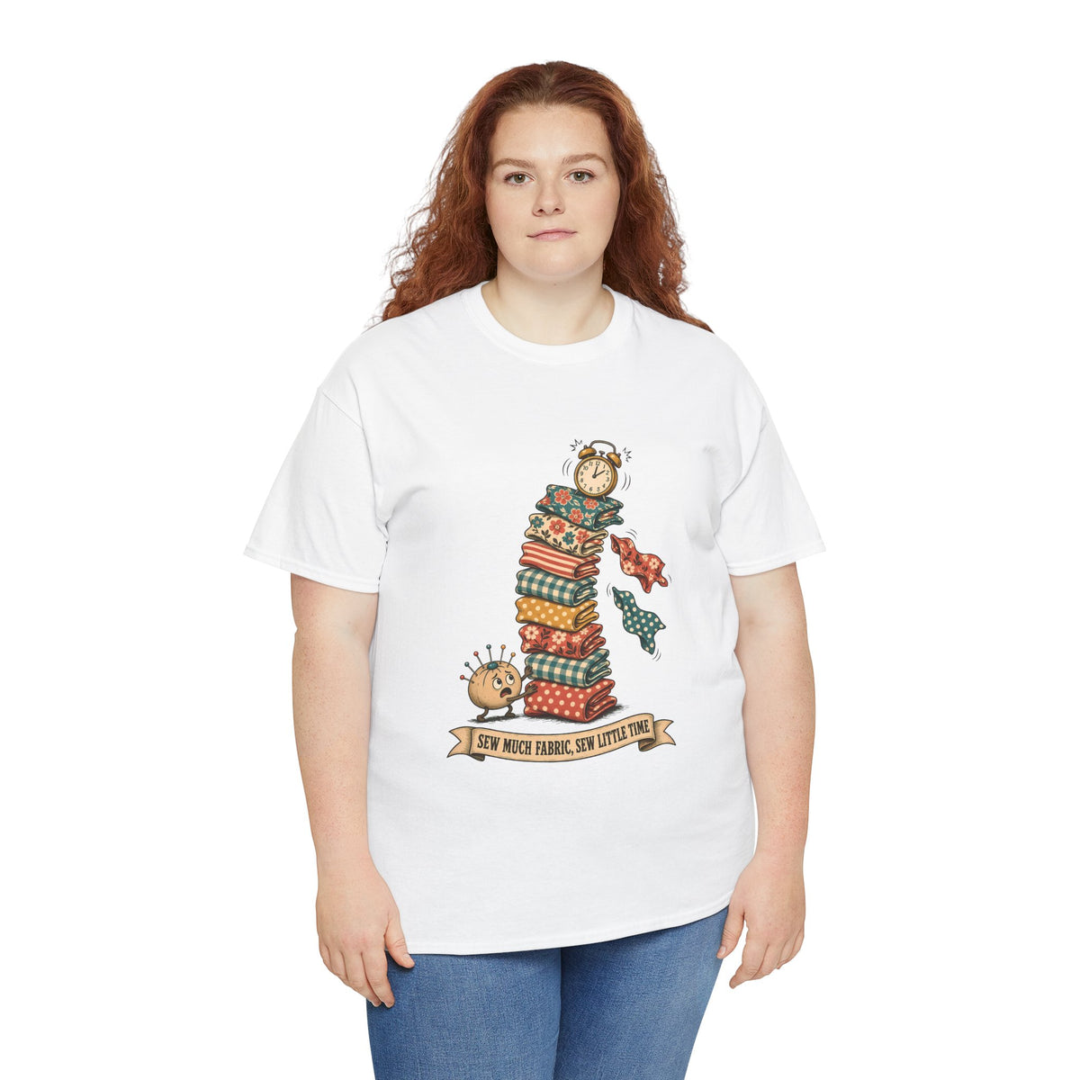 Sew Much Fabric Sew Little Time Plus Size Tee up to 5XL, Funny Fabric Stash Quilter Shirt, Gift for Sewist
