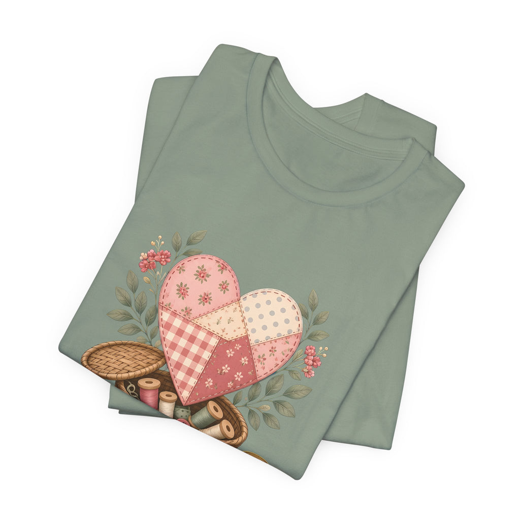 Love Measured in Stitches Gigi Shirt, Sewing Grandma Gift, Personalized Quilting Nana Tee or Tote, Mothers Day Gift