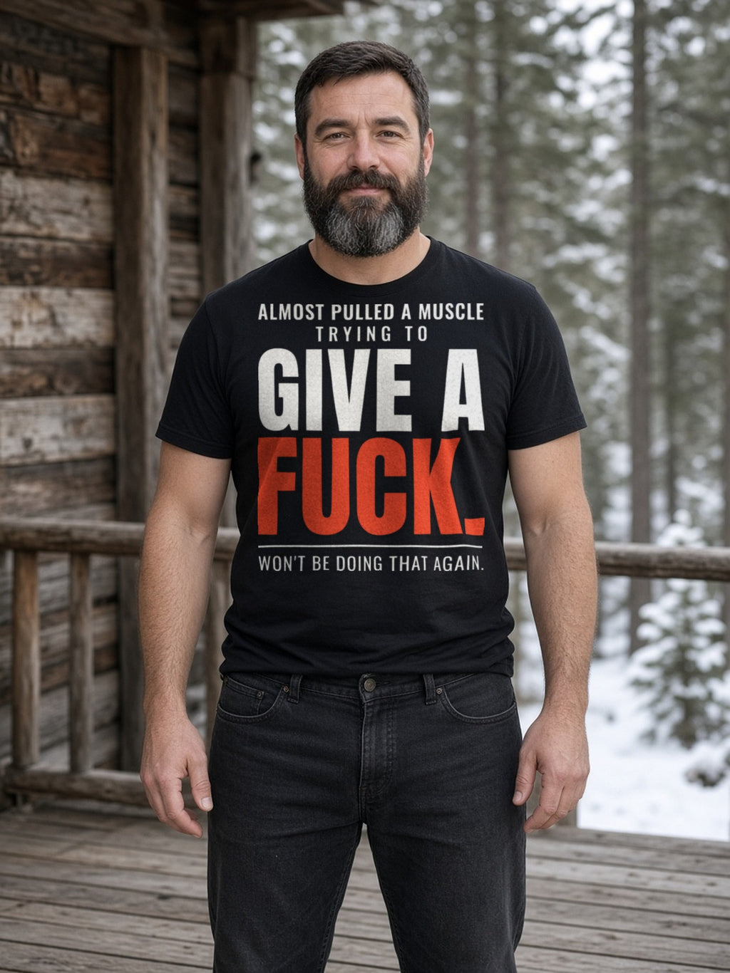 Almost Pulled a Muscle Tee – Bold - Black (men's)