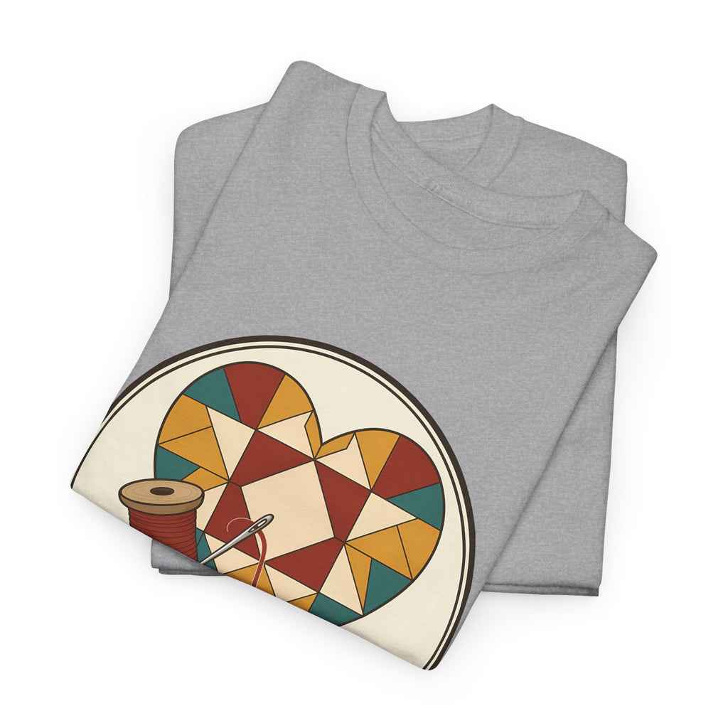 Piecing Myself Together Quilting Plus Size Tee up to 5XL, Quilt Heart Badge Shirt, Retro Quilter Gift, Patchwork Lover