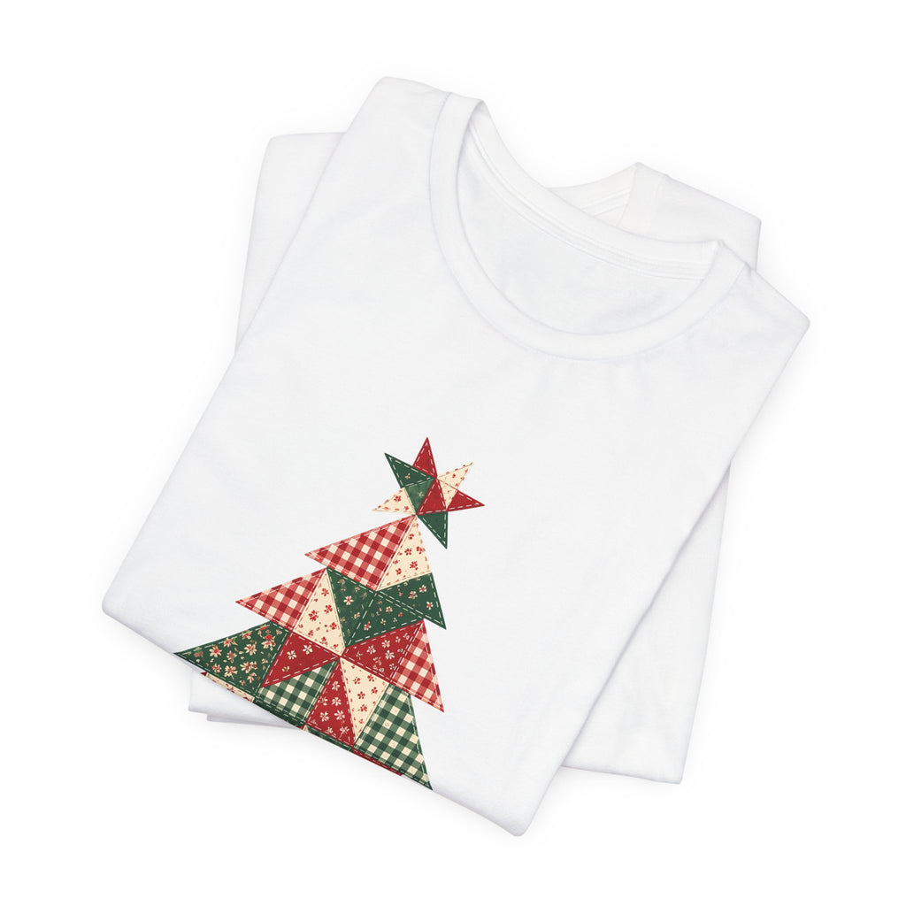 Quilt Block Christmas Tree Shirt, Patchwork Quilter Holiday Tee or Tote, Gift for Quilters, Sewing Christmas Sweatshirt