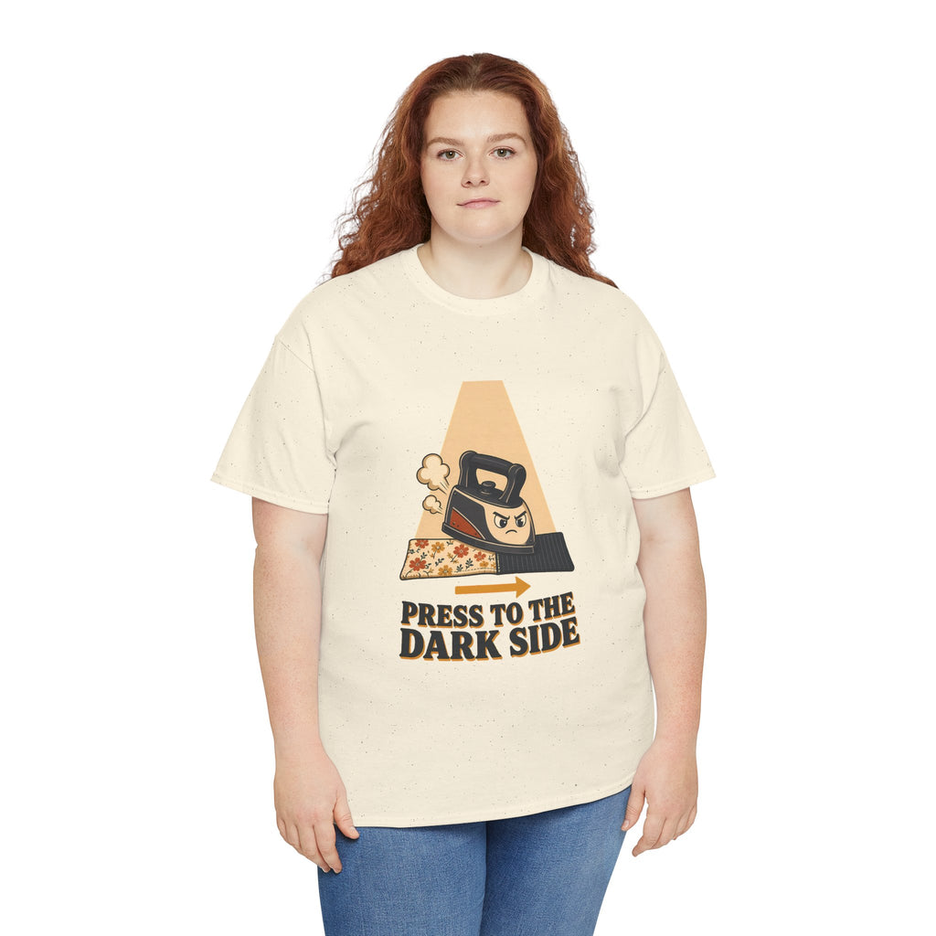 Press to the Dark Side Quilting Plus Size Tee up to 5XL, Funny Iron Seam Pressing Shirt, Quilter Humor Gift