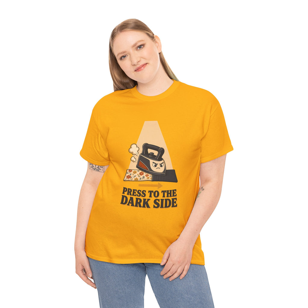 Press to the Dark Side Quilting Plus Size Tee up to 5XL, Funny Iron Seam Pressing Shirt, Quilter Humor Gift