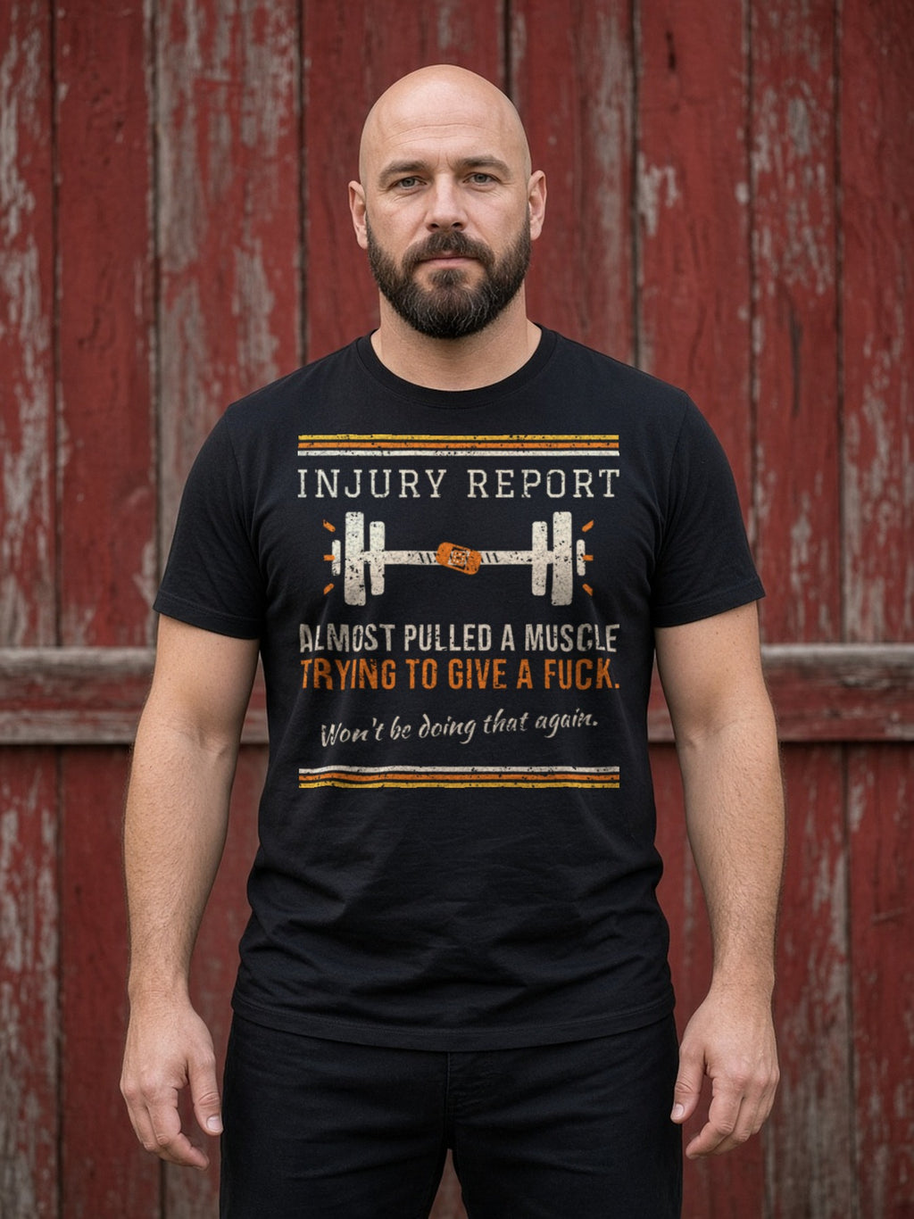 Almost Pulled a Muscle Tee – Injury Report - Black (men's)