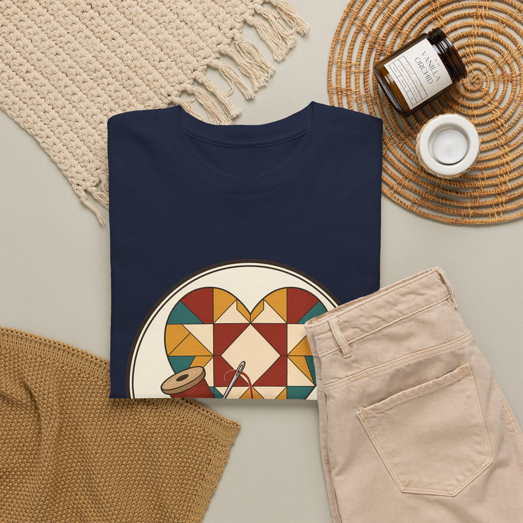 Piecing Myself Together Quilting Plus Size Tee up to 5XL, Quilt Heart Badge Shirt, Retro Quilter Gift, Patchwork Lover
