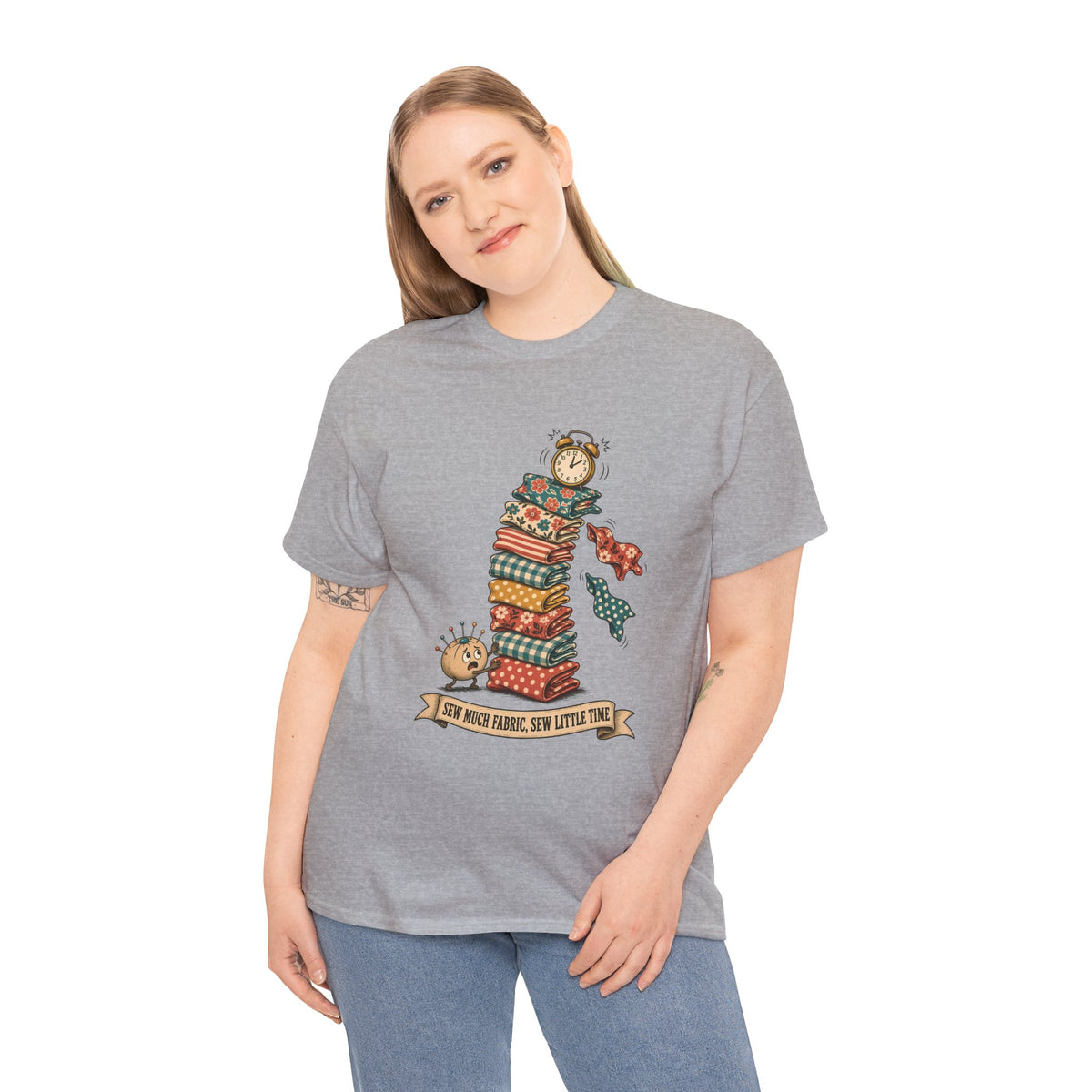 Sew Much Fabric Sew Little Time Plus Size Tee up to 5XL, Funny Fabric Stash Quilter Shirt, Gift for Sewist
