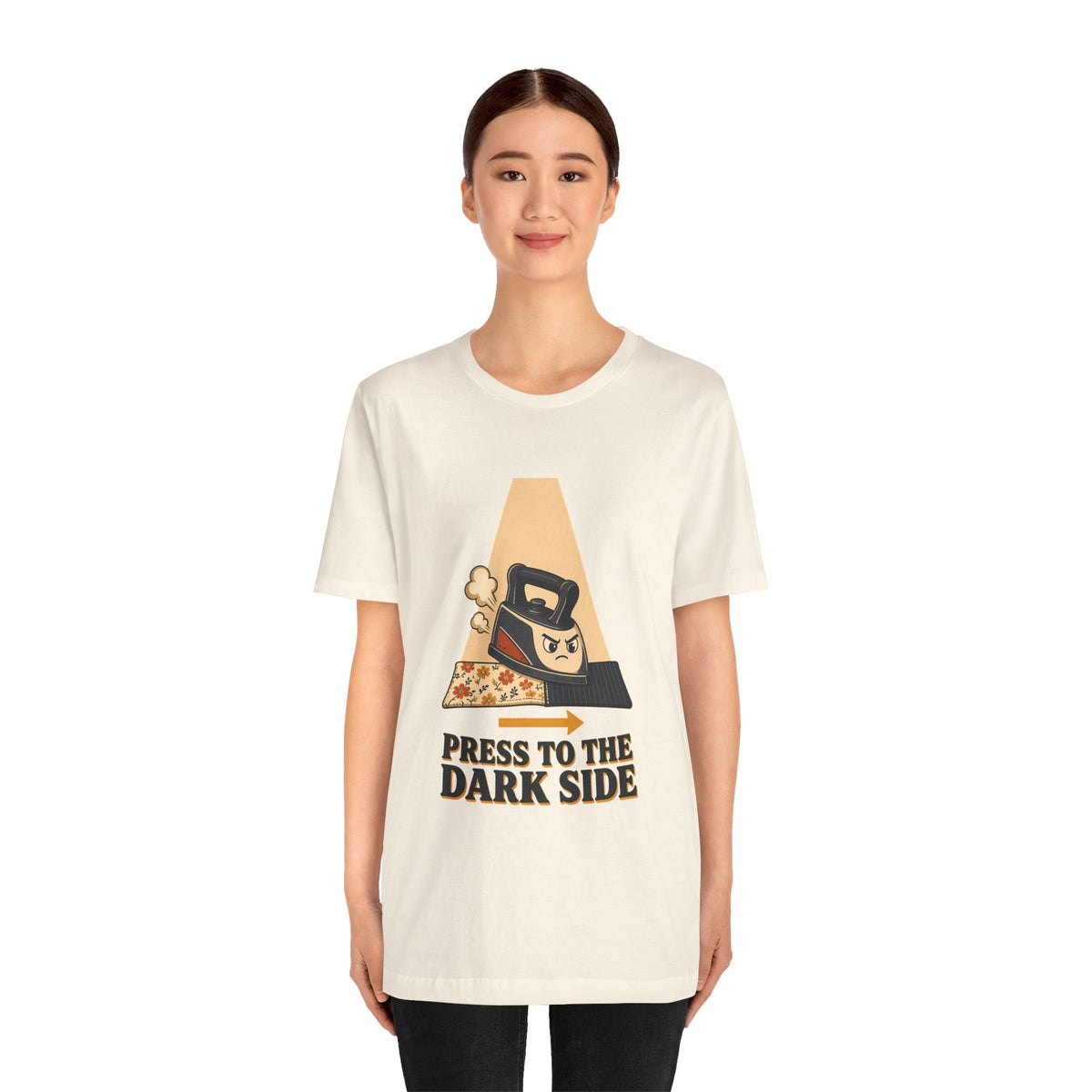 Press to the Dark Side Quilting Shirt, Funny Iron Seam Pressing Tee, Quilter Humor Gift, Sewing Tote Bag