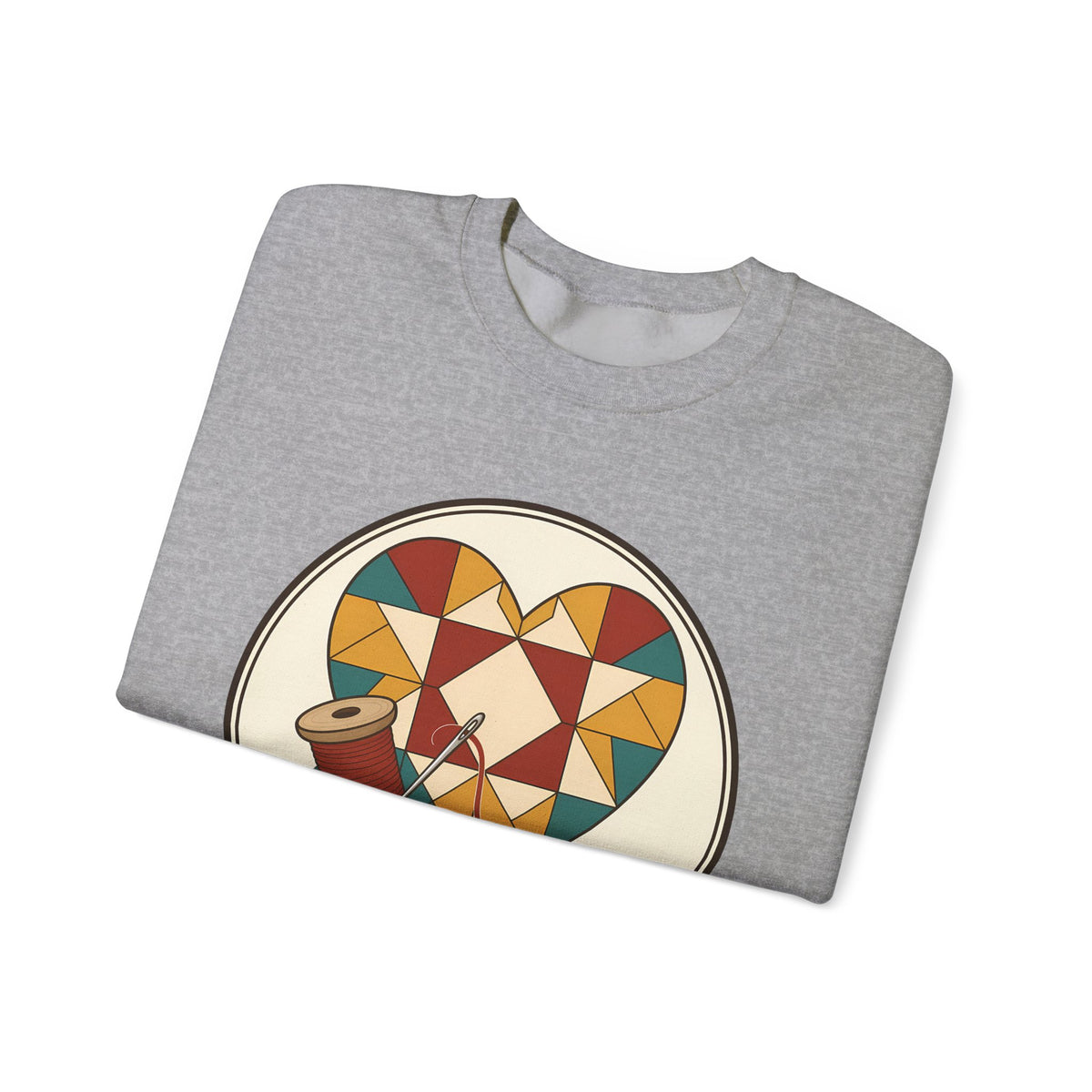 Piecing Myself Together Quilting Sweatshirt, Quilt Heart Badge Crewneck, Retro Quilter Gift, Patchwork Lover Sweater