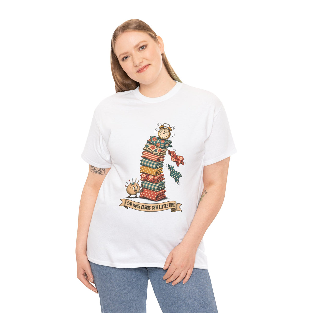 Sew Much Fabric Sew Little Time Plus Size Tee up to 5XL, Funny Fabric Stash Quilter Shirt, Gift for Sewist