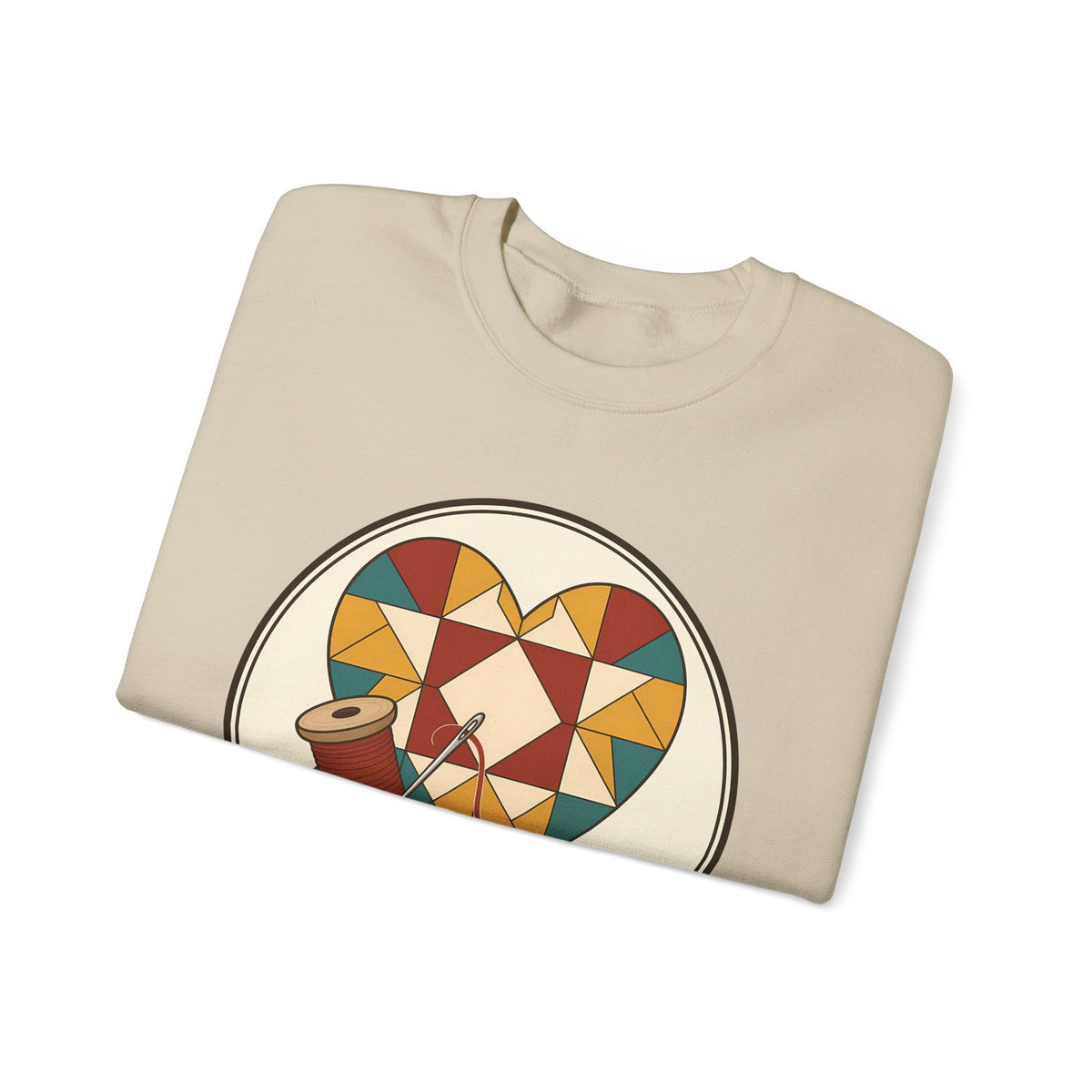Piecing Myself Together Quilting Sweatshirt, Quilt Heart Badge Crewneck, Retro Quilter Gift, Patchwork Lover Sweater