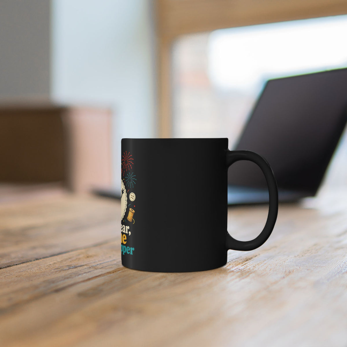 New Year Same Seam Ripper Mug, Funny Quilting Gift, Sewing Humor Black Coffee Mug 11oz 15oz, Quilter Seam Ripper Gift