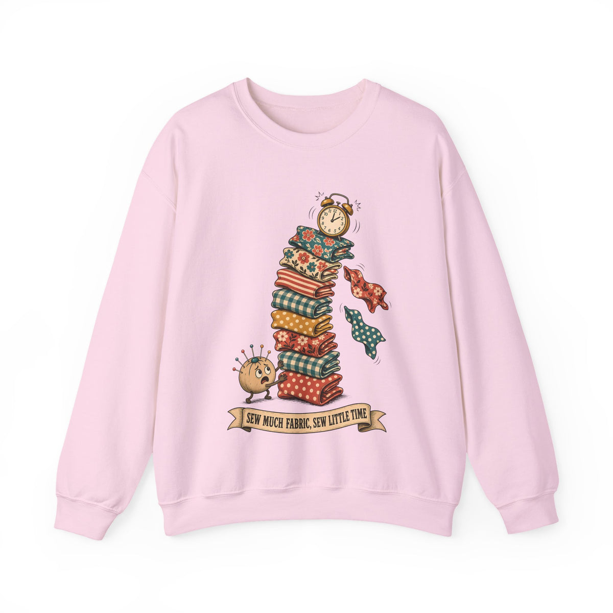 Sew Much Fabric Sew Little Time Sweatshirt, Funny Fabric Stash Quilter Crewneck, Gift for Sewist