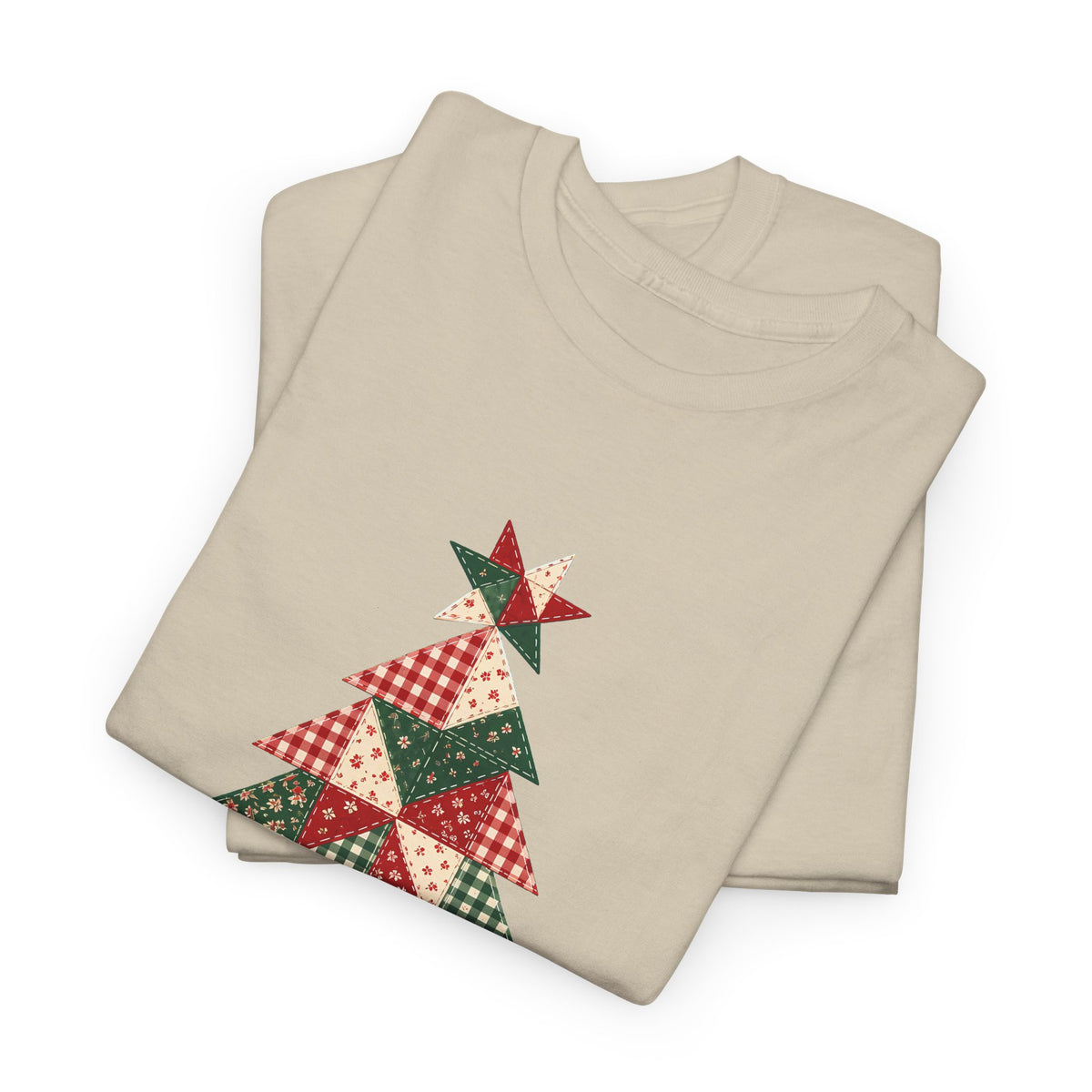 Quilt Block Christmas Tree Plus Size Tee up to 5XL, Patchwork Quilter Holiday Tee or Tote, Gift for Quilters