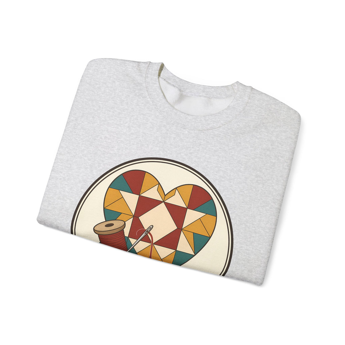 Piecing Myself Together Quilting Sweatshirt, Quilt Heart Badge Crewneck, Retro Quilter Gift, Patchwork Lover Sweater