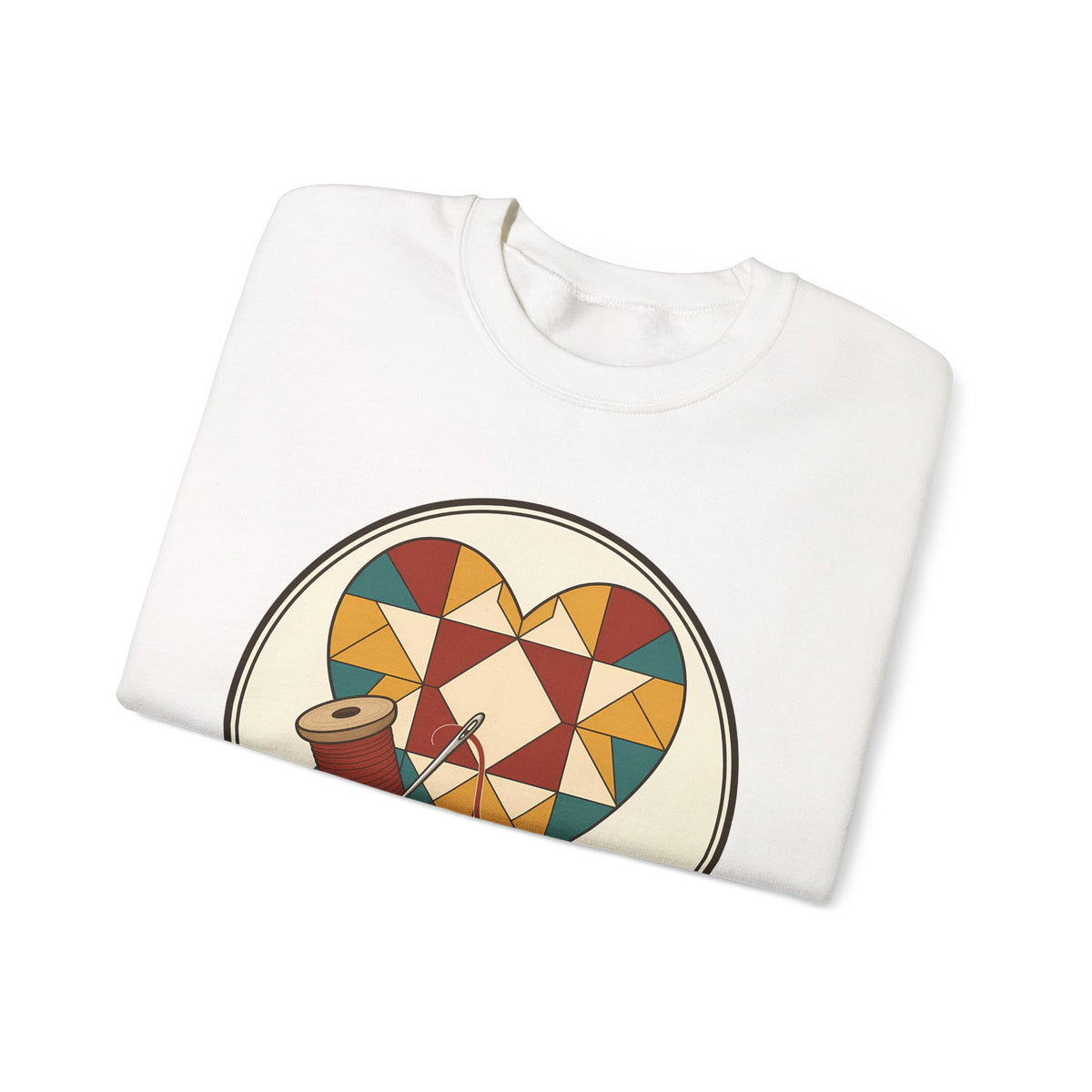 Piecing Myself Together Quilting Sweatshirt, Quilt Heart Badge Crewneck, Retro Quilter Gift, Patchwork Lover Sweater