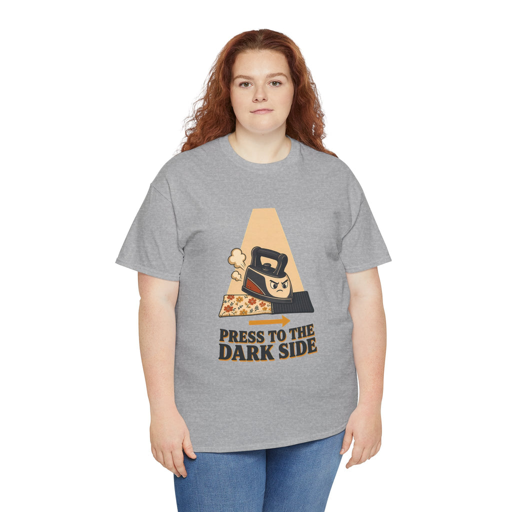 Press to the Dark Side Quilting Plus Size Tee up to 5XL, Funny Iron Seam Pressing Shirt, Quilter Humor Gift