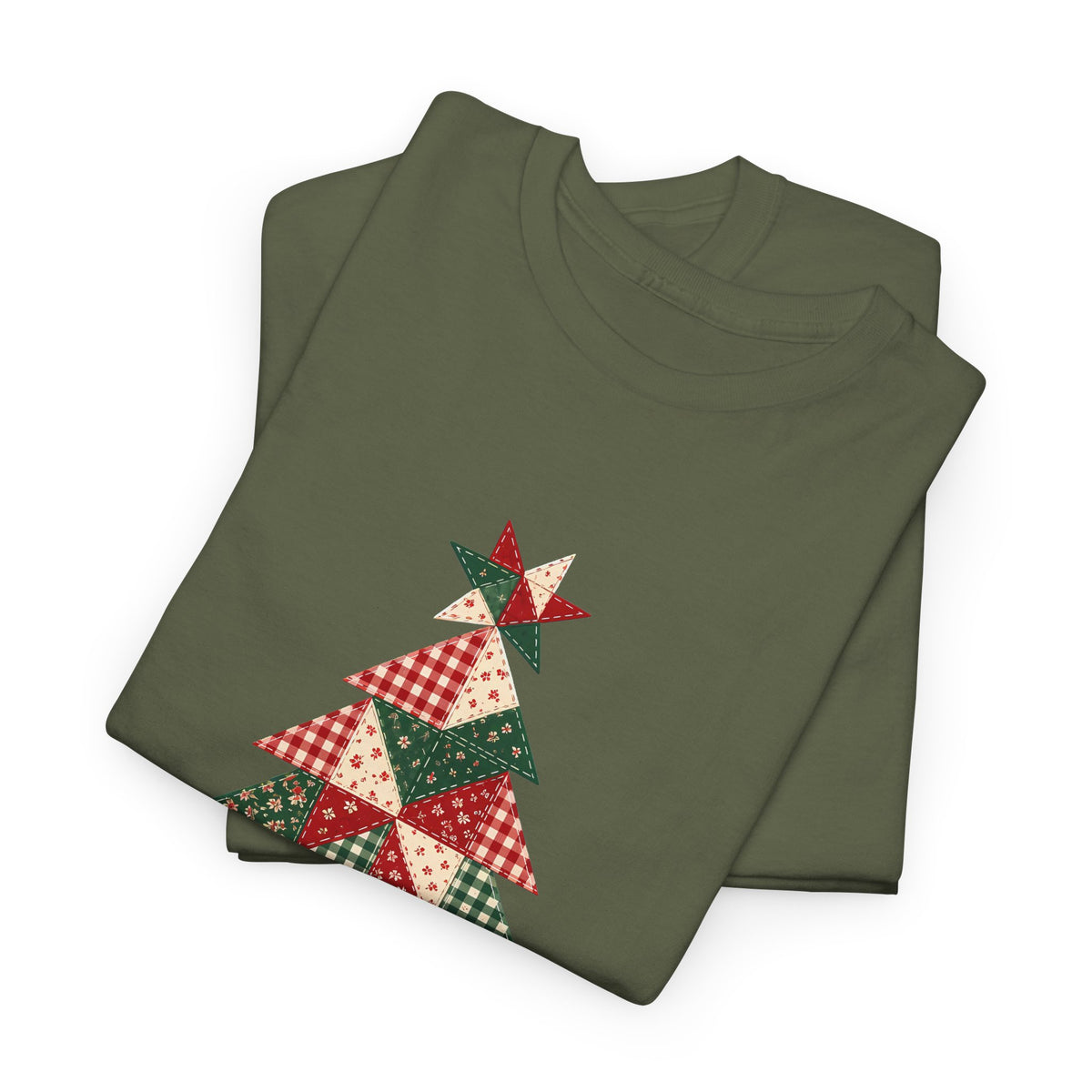 Quilt Block Christmas Tree Plus Size Tee up to 5XL, Patchwork Quilter Holiday Tee or Tote, Gift for Quilters