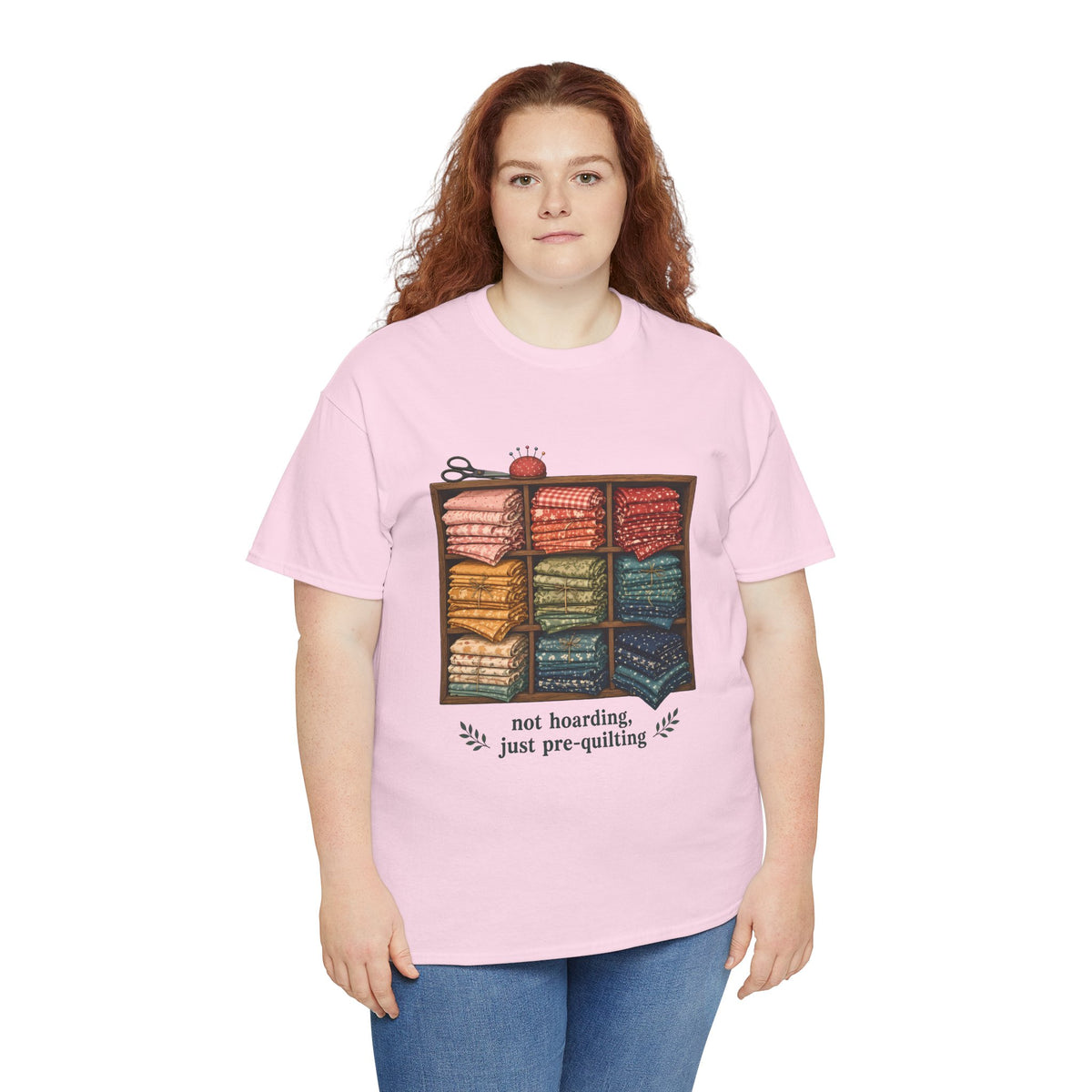 Not Hoarding Just Pre-Quilting Plus Size Tee up to 5XL, Funny Fabric Stash Quilter Gift, Quilting Sewing Room Shirt