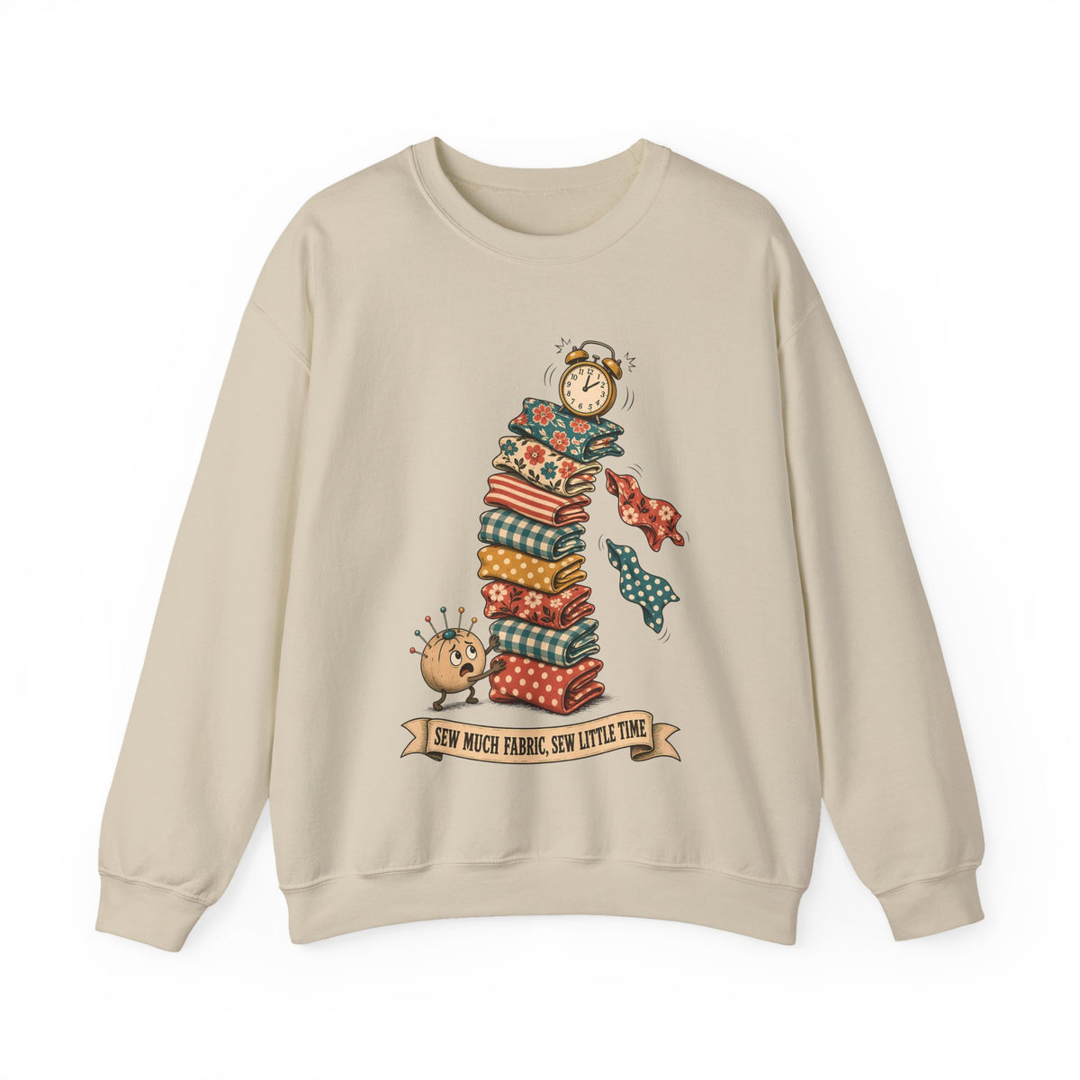 Sew Much Fabric Sew Little Time Sweatshirt, Funny Fabric Stash Quilter Crewneck, Gift for Sewist