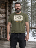 PAPA in Runes Carved Stone Tee - Army
