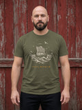 Sail North Longship Woodcut Tee - Army