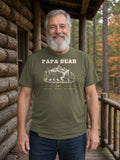 Papa Bear Woodcut Tee - Army
