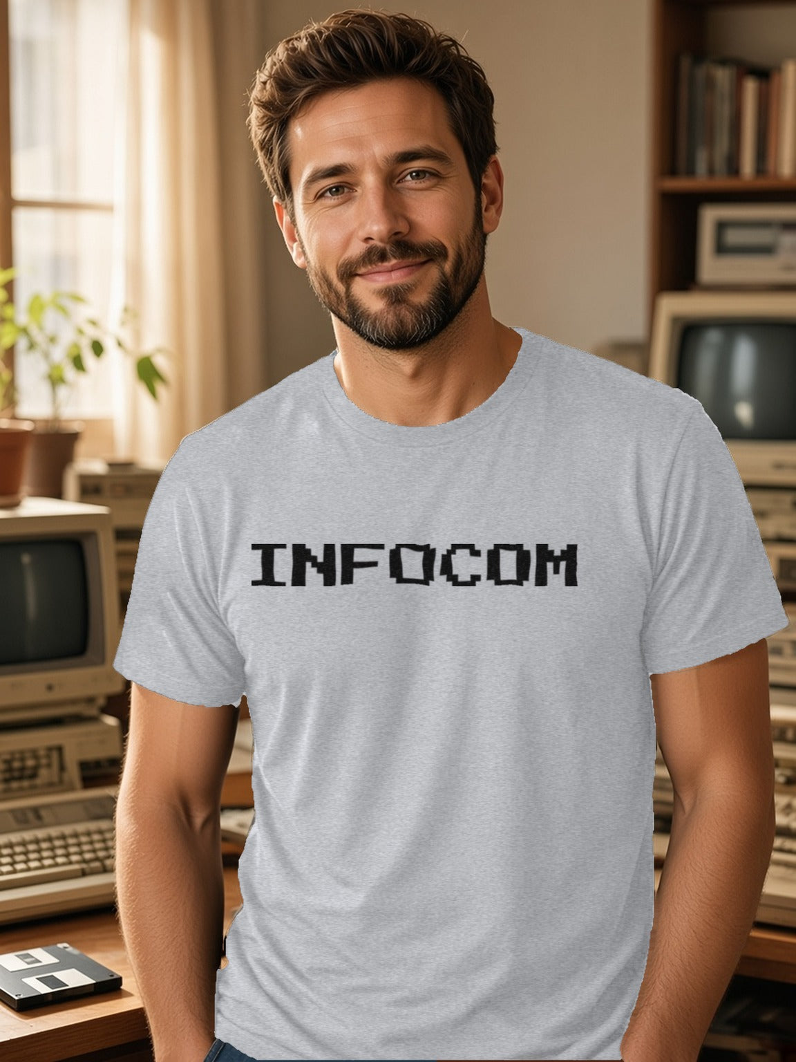 Infocom Retro Logo Tee (Polyester) - Athletic Heather