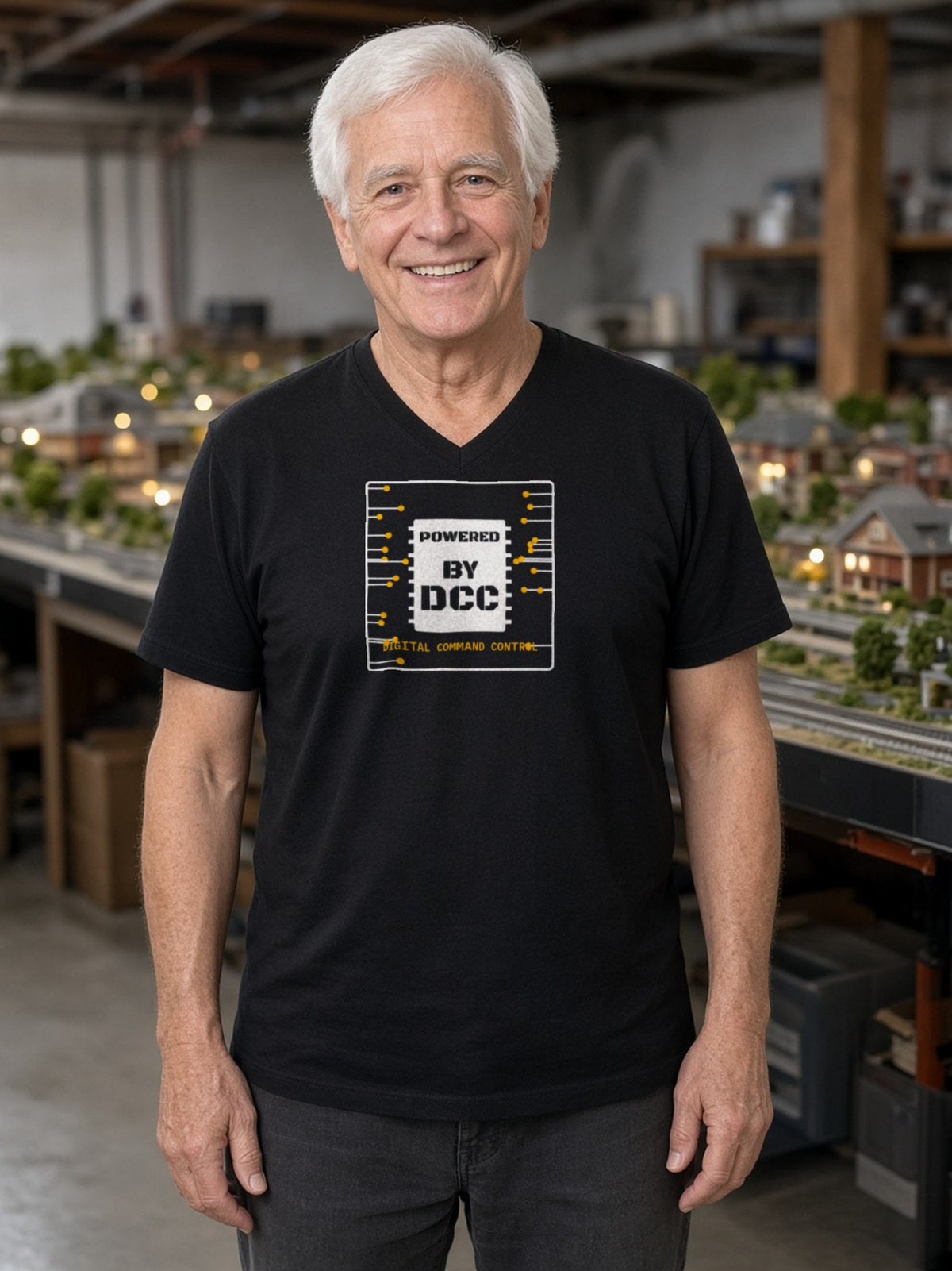 Powered By DCC V-Neck Tee - Black