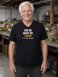 Ask Me About My Layout (If You Have 3 Hours) V-Neck Tee (Poly Blend) - Black