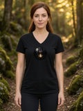 The Wolf and the Shining Gem V-Neck Tee - Black