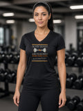 Almost Pulled a Muscle Women's V-Neck Tee (Polyester) – Injury Report - Black