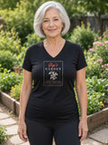 Gigi's Garden Seed Packet Women's V-Neck Tee (Polyester) - Black