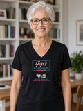 Gigi's Kitchen Retro Diner Sign V-Neck Tee (Poly Blend) - Black