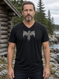 Knotwork Raven Norse Art V-Neck Tee (Poly Blend) - Black