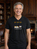 HO HO HO Model Railroad V-Neck Tee (Poly Blend) - Black