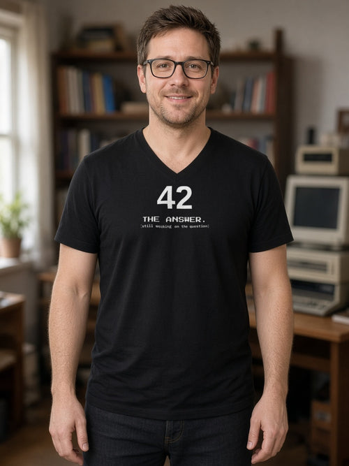 42 The Answer V-Neck Tee - Black