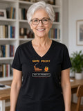 Save Point Nap in Progress V-Neck Tee (Poly Blend) - Black