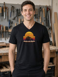 Southern Steam Sunset Alabama Rails V-Neck Tee - Black