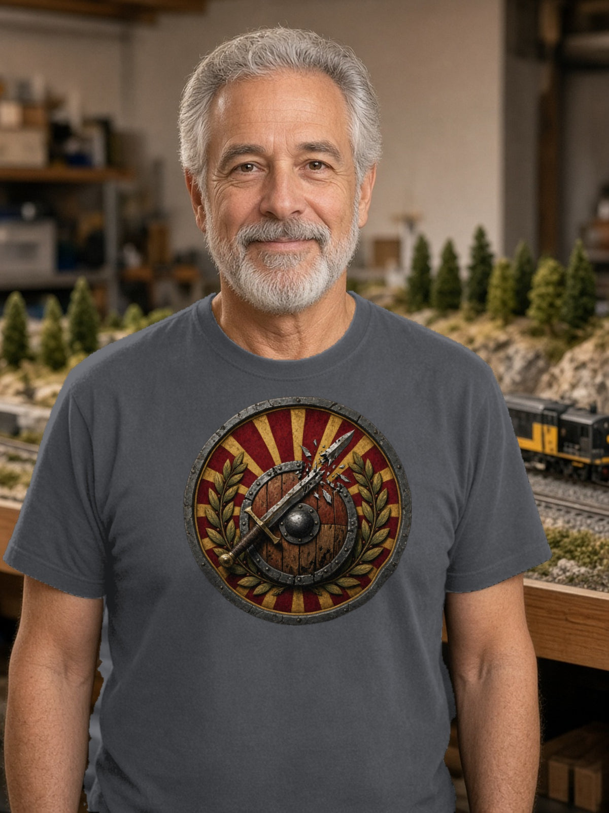 Broken Blade Crest Tee – Asphalt